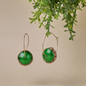 Jade Rouge Hoop Earrings by Gift Elegantly. Green and red hoops from the casual wear collection. Ideal for everyday style or gifting.