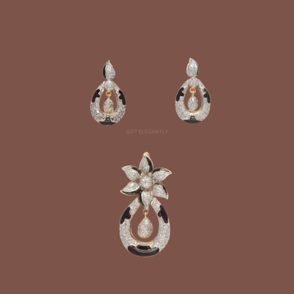 Diamond pendant set with enameling KPS 102