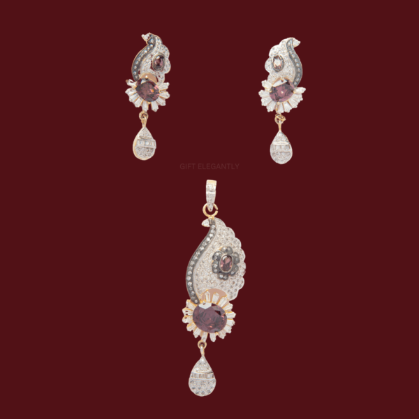 Diamond pendant set with orange stone KPS 113