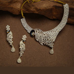 Peacock Diamond Necklace Set by Gift Elegantly