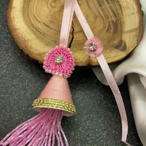 Pink crotia rakhi set