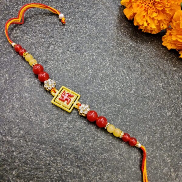 Moli rakhi with red swastik