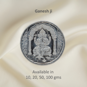 Ganesh ji round silver coin by Gift Elegantly