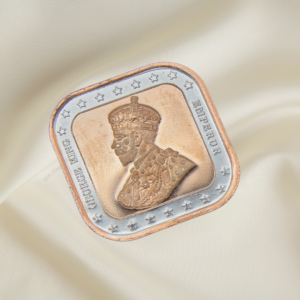 King square silver coin with rose gold polish by Gift Elegantly