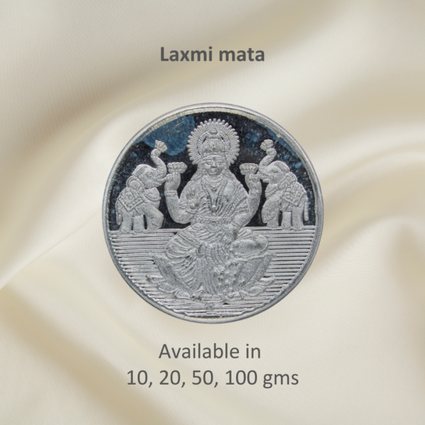 Laxmi mata round silver coin by Gift Elegantly