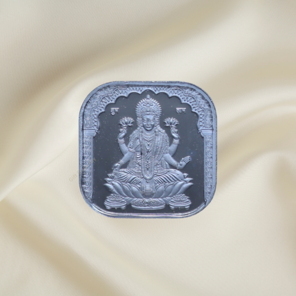 Laxmi mata square silver coin by Gift Elegantly