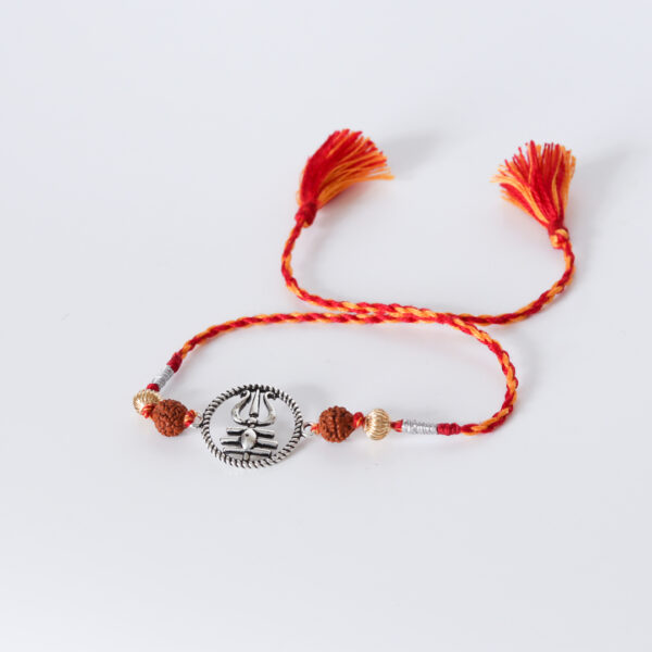 Silver Trishul Rudraksh Rakhi