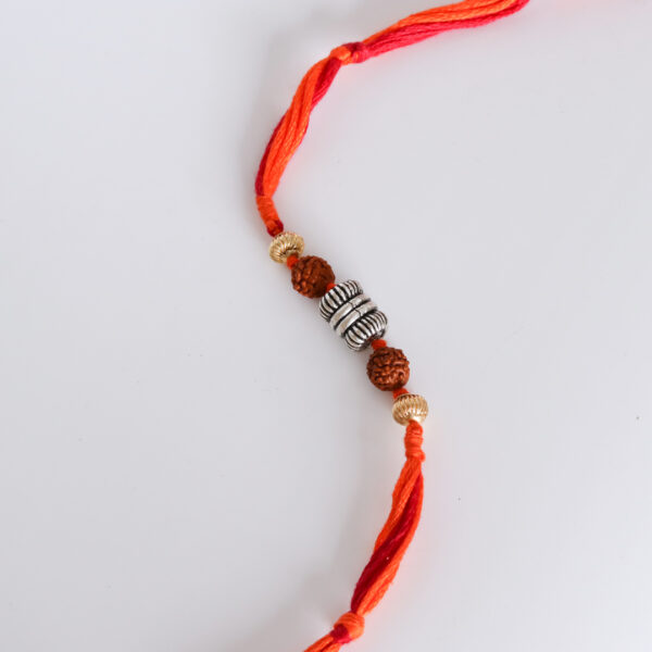 Rudraksh with Silver Beads Rakhi