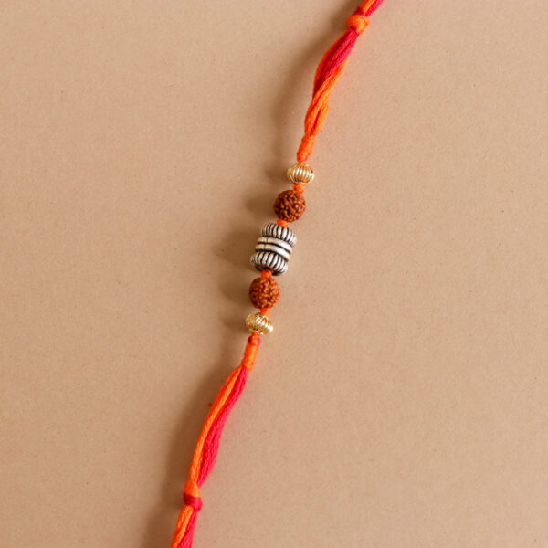 Rudraksh with Silver Beads Rakhi