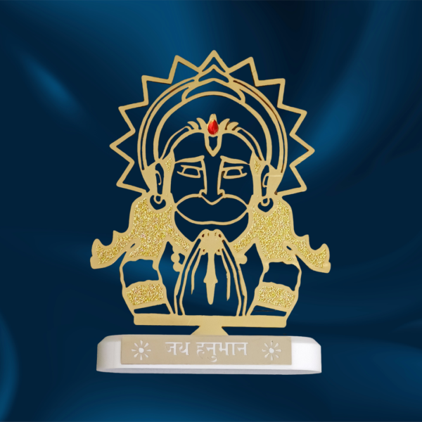 Hanuman Blessings Brass Idol with a Corian base, ideal for home and office decor, and perfect for bulk and corporate gifting.