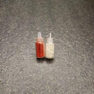 Roli chawal in transparent vials for tilak and Hindu pooja rituals