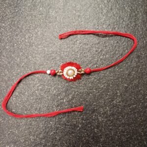 Pearl Red Resham Rakhi | Brother Rakhi | Pearl Work | Raksha Bandhan | Chakalia | Gift Elegantly