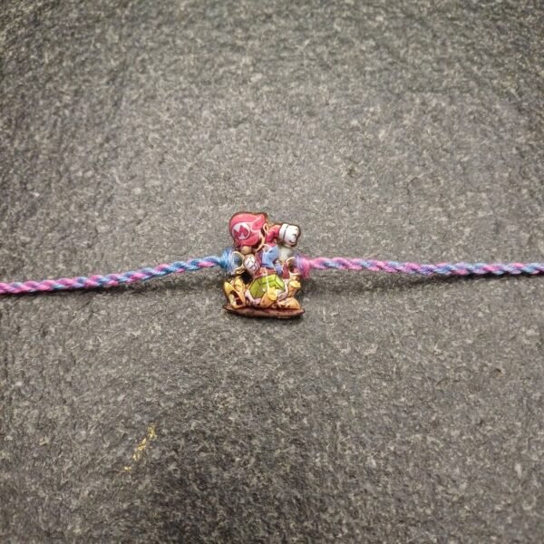 Super Mario cartoon rakhi with multicolour thread for kids