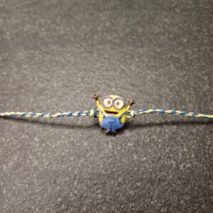 Minion Mania Kids Rakhi with vibrant multicolour thread and Minion charm