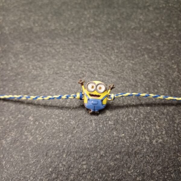 Minion Mania Kids Rakhi with vibrant multicolour thread and Minion charm