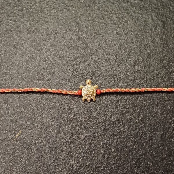 Om Turtle Moli Rakhi | Brother Rakhi | Brass Finish | Traditional Design | Raksha Bandhan | 1 Piece | Chakalia | Gift Elegantly - Image 2