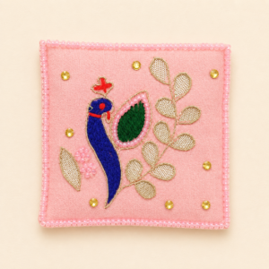 Pink Peacock Rakhi Shagun Envelope