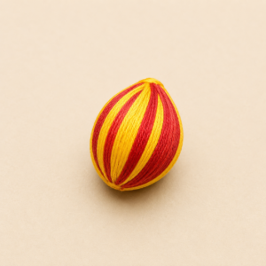 Red Yellow Thread Wrapped Rakhi Nariyal