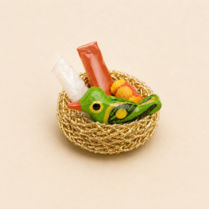 Gold Basket Roli Chawal Set