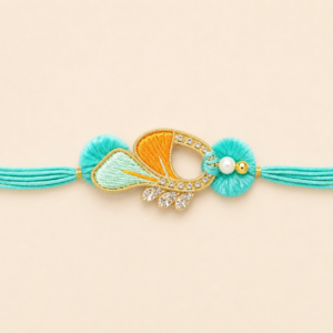 Cool Comfort Aqua Paisley Bhai Rakhi