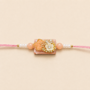 Soft Affection Peach Floral Bhai Rakhi