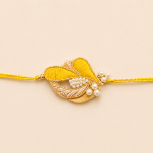 Golden Affection Yellow Leaf Bhai Rakhi