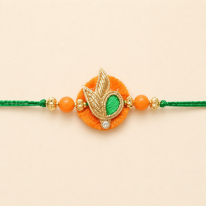 Fresh Blessings Green Leaf Bhai Rakhi