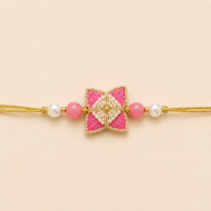 Sweet Bond Pink Petal Pearl Bhai Rakhi