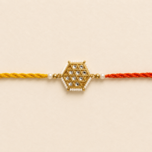 Sacred Bond Pearl Hexagon Bhai Rakhi