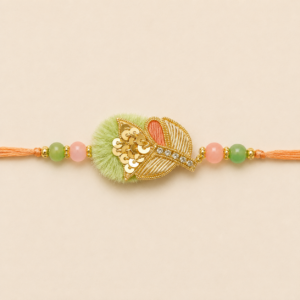 Sweet Affection Peach Leaf Bhai Rakhi
