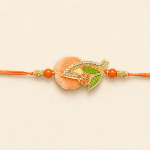 Warm Blessing Peach Leaf Bhai Rakhi