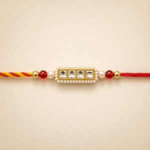 Elegant Blessing Kundan Bar Bhai Rakhi