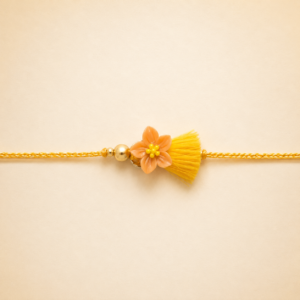 Sweet Smile Orange Flower Bhai Rakhi