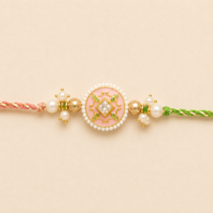 Soft Affection Pink Paisley Bhai Rakhi