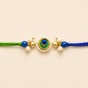 Graceful Peacock Feather Bhai Rakhi for Brother