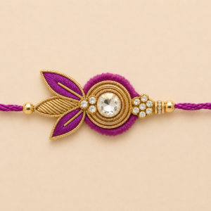 Royal Bond Purple Crystal Bhai Rakhi
