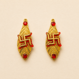 Gold Leaf Swastik Soon Pair