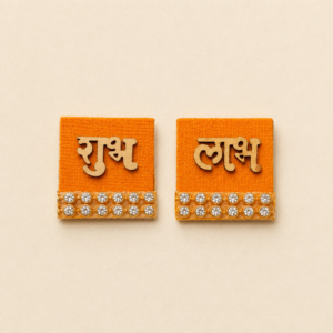 Orange Shubh Labh Stone Soon Pair