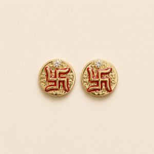 Gold Round Swastik Stone Rakhi Soon