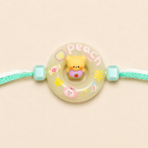 Peach Bear Float Kids Rakhi