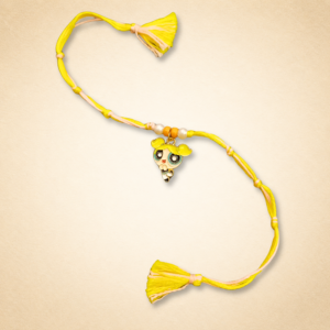Yellow Power Girl Kids Rakhi
