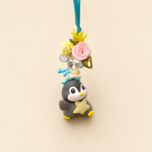 Playful Penguin Floral Hanging Kids Rakhi