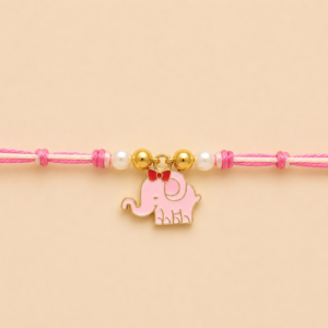 Sweet Pink Elephant Kids Rakhi