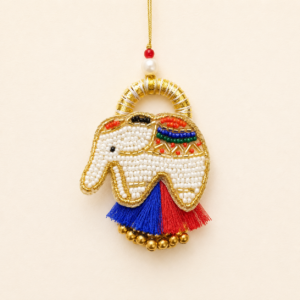 Pearl Elephant Tassel Bhabhi Rakhi