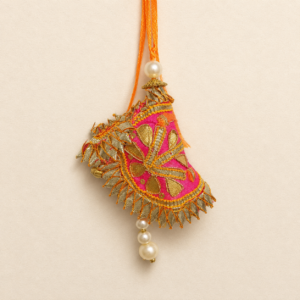Fuchsia Gota Work Bhabhi Rakhi
