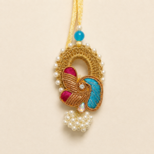 Multicolour Paisley Pearl Bhabhi Rakhi