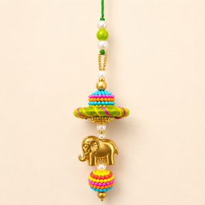 Green Elephant Umbrella Bhabhi Rakhi