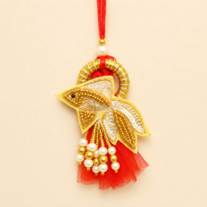 Golden Fish Pearl Tassel Bhabhi Rakhi