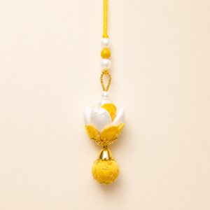 Yellow Lotus Pearl Bhabhi Rakhi