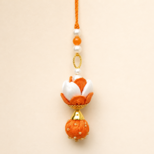 Orange Lotus Pearl Bhabhi Rakhi